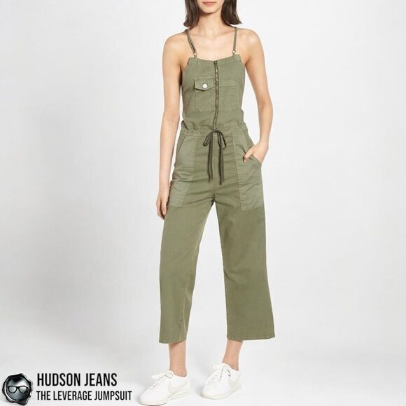 HUDSON JEANS THE LEVERAGE JUMPSUIT IN FORESTER LIGHT CAMO GREEN OVERALLS SMALL - Picture 12 of 14